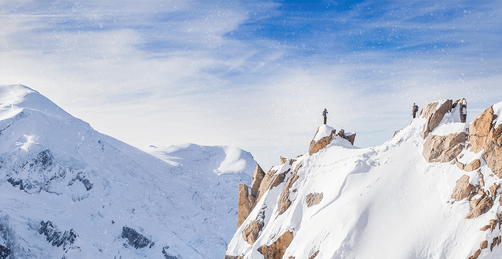 Snowy mountain peak